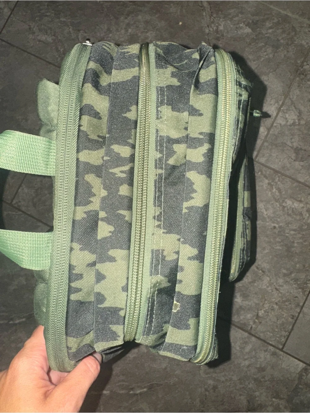 Jansport Green Camo Backpack Multi Zipper